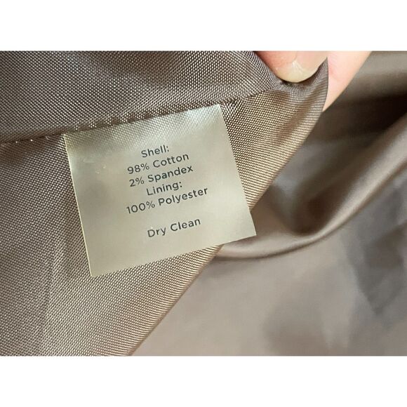 Talbots Women's L Pink Coat Cotton Pea Paisley Stretch Boho Career Swing Jacket - Picture 5 of 10